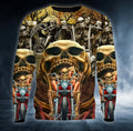 Bikergod Motorcycle Skull Biker Couple COTTON Sweatshirt Design 3D Full Printed Sizes S - 5XL - NAJA451F