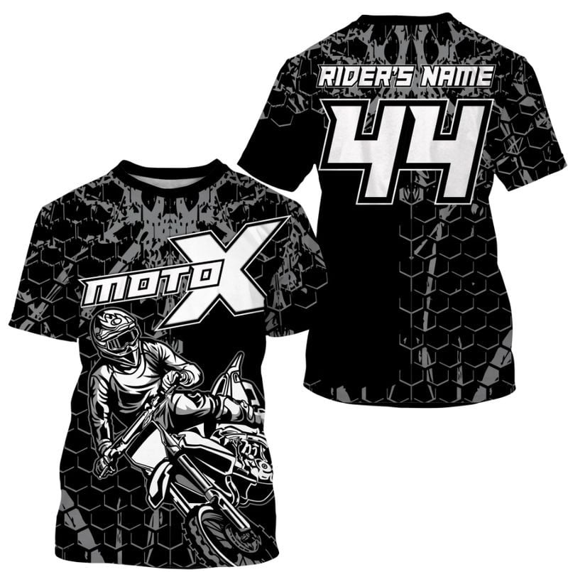 Bikergod Motorcycle Moto X Custom Name And Number  T-shirt Design 3D Full Printed Sizes S - 5XL - NMQE59