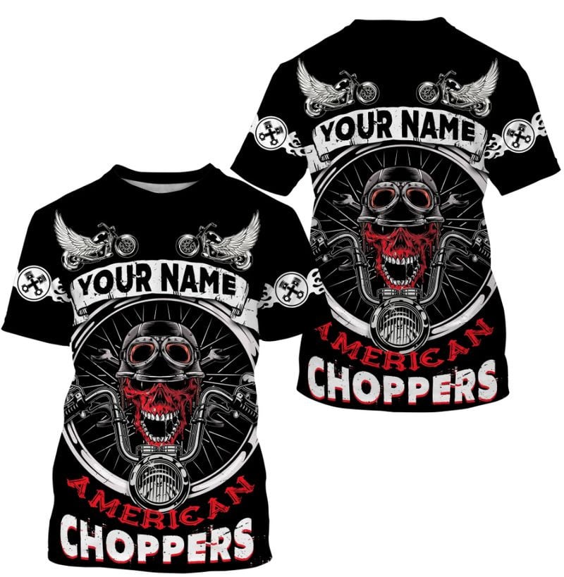 Bikergod Motorcycle American Choppers Custom Name  T-shirt Design 3D Full Printed Sizes S - 5XL - NMQE101A