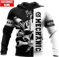 Bikergod Motorcycle Mechanic Skull Custom Name  Zip Hoodie Design 3D Full Printed Sizes S - 5XL - NAQA248A