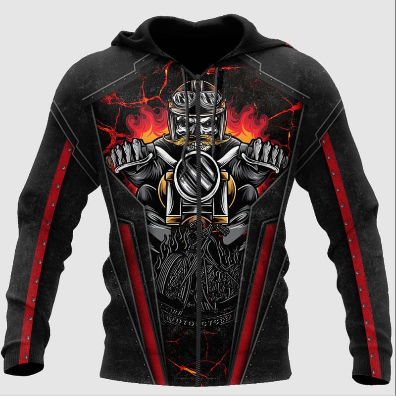 Bikergod Motorcycle  Zip Hoodie Design 3D Full Printed Sizes S - 5XL - NAOA372D