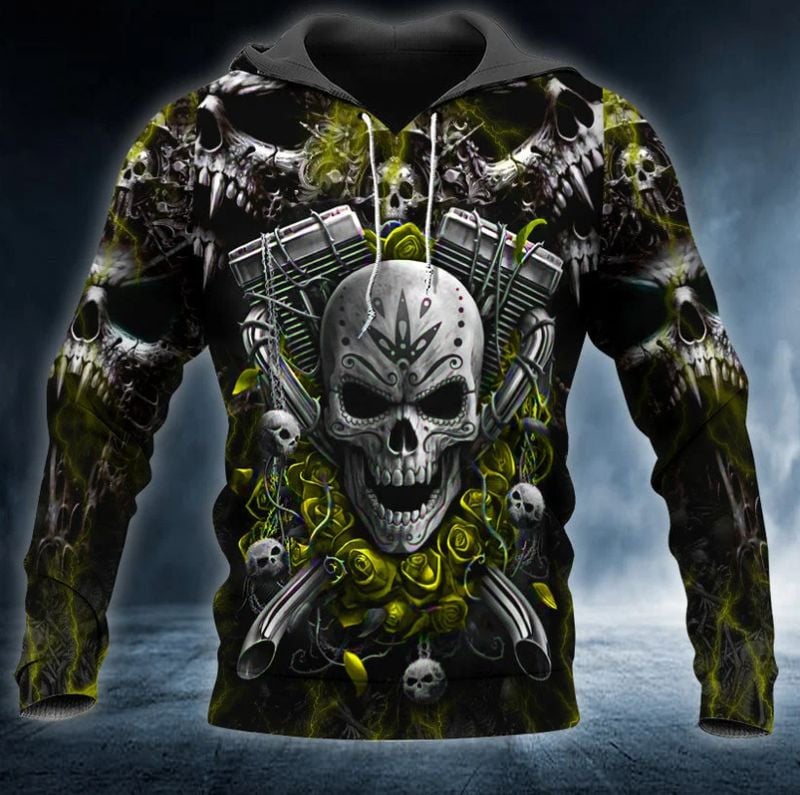 Bikergod Motorcycle Skull Rider  Hoodie Design 3D Full Printed Sizes S - 5XL - NAJA448K
