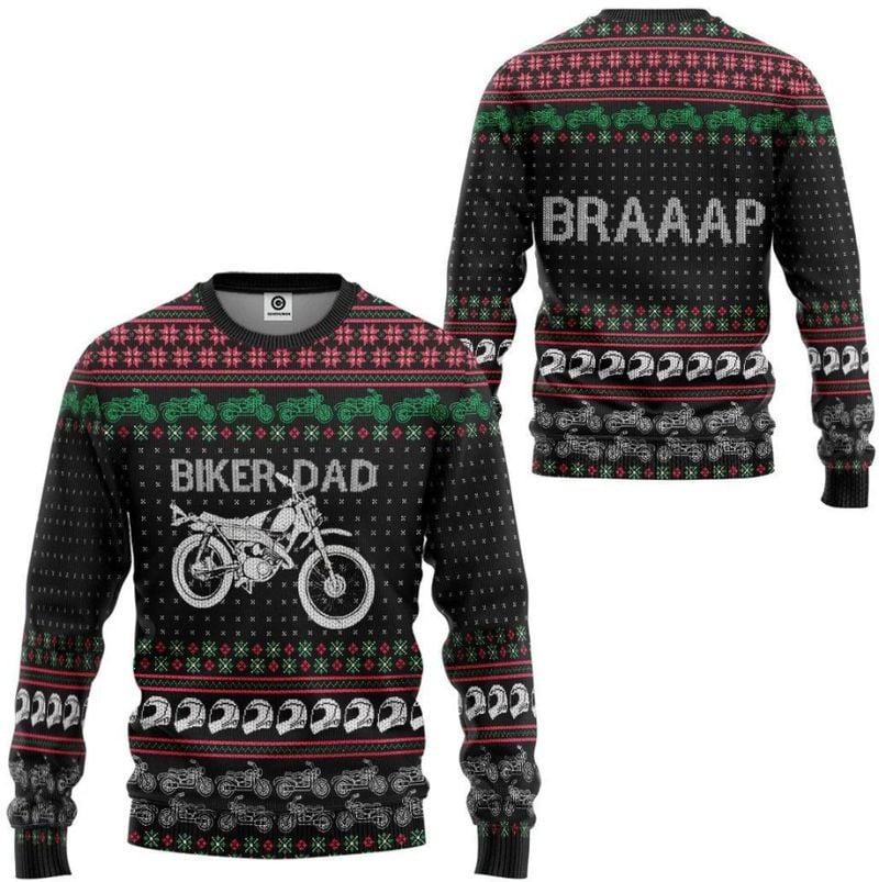 Bikergod Motorcycle Biker Dad BRAAAP Sweater Design 3D Full Printed Sizes S - 5XL - NMAR183C
