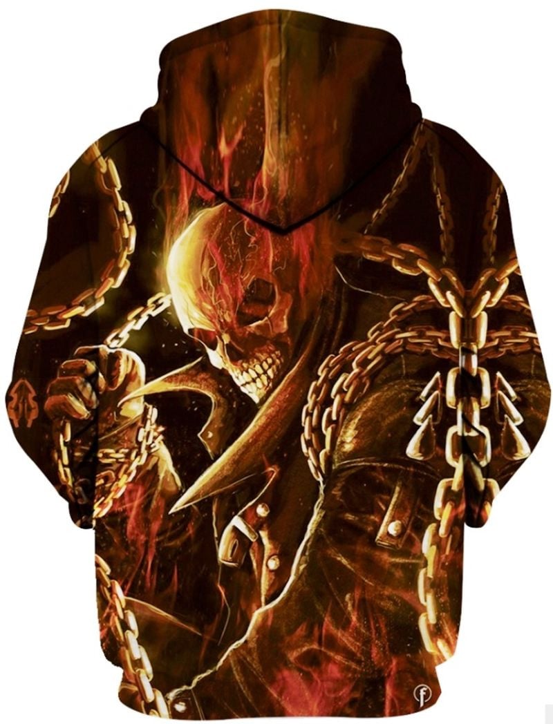 Bikergod Motorcycle Ghost Rider Flame  Hoodie Design 3D Full Printed Sizes S - 5XL - NAQA200
