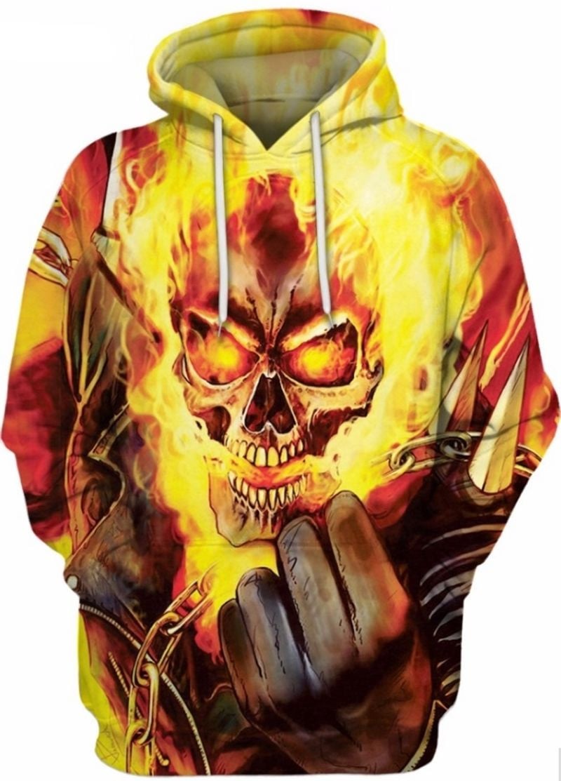 Bikergod Motorcycle Ghost Rider Flame  Hoodie Design 3D Full Printed Sizes S - 5XL - NAQA200