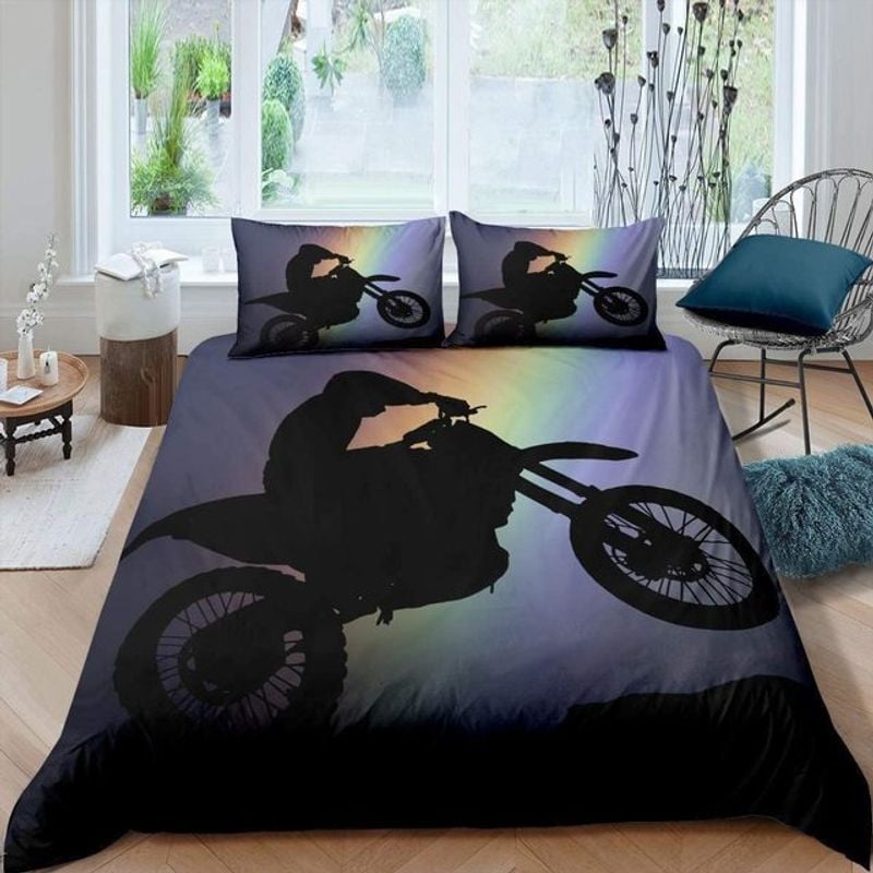 Bikergod Motorcycle Motocross Rider Bedding Set Cover Design 3D - NAOA354