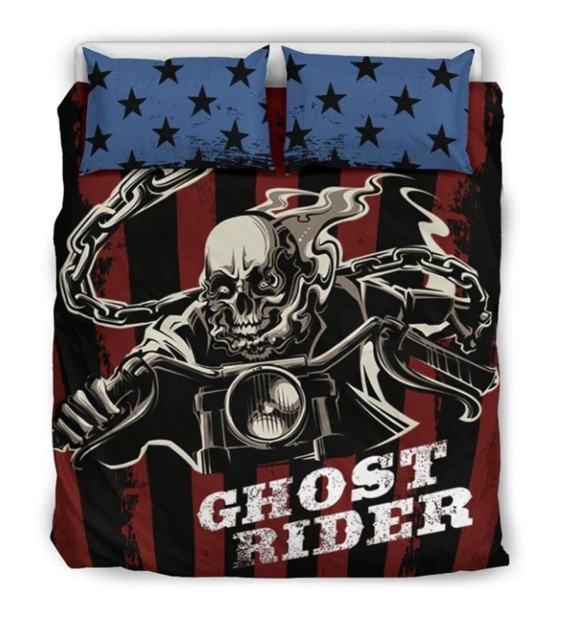 Bikergod Motorcycle GHOST RIDER Bedding Set Cover Design 3D - NAOA361