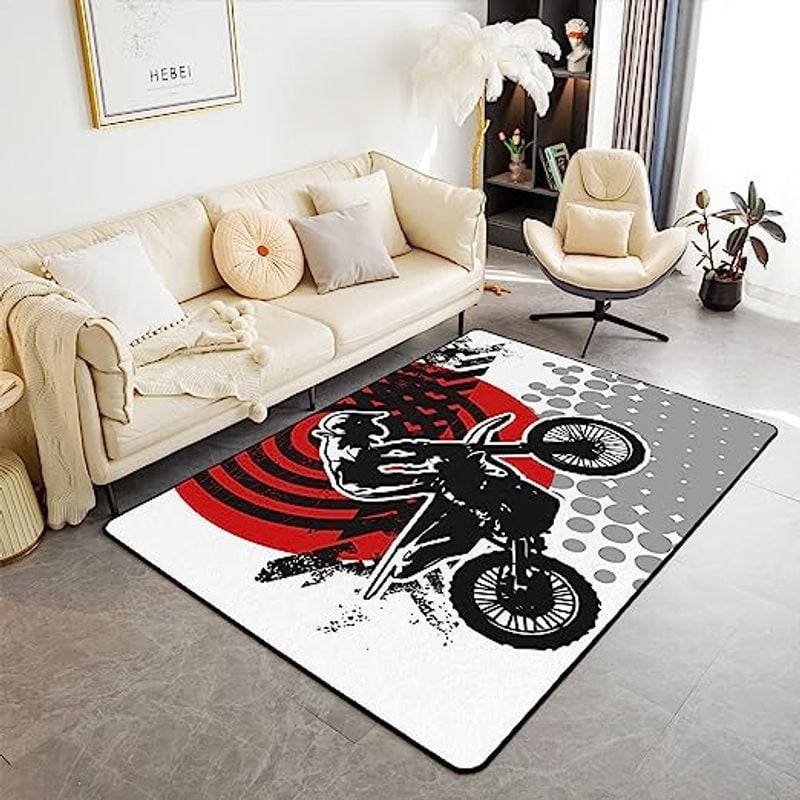 Bikergod Motorcycle Dirt Bike Rug Home Floor Decor NAMA325