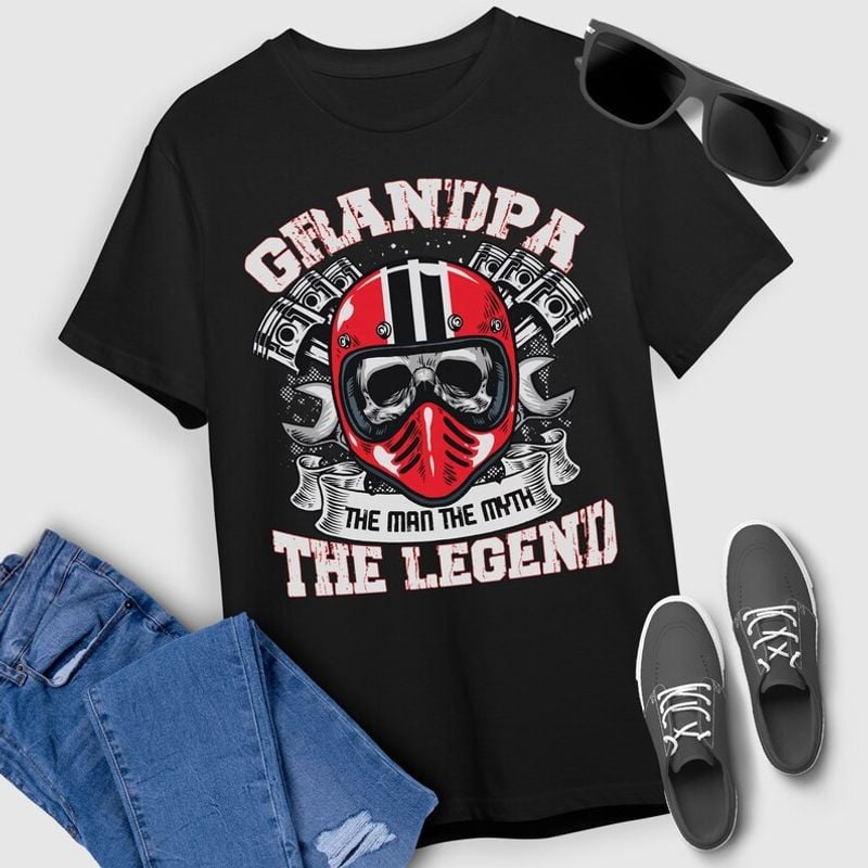 Bikergod Motorcycle Grandpa The Man The Myth The Legend T-shirt, Crew-neck Sweatshirt, Hoodie, Tank Top, V-neck T-shirt Design 2D Full Printed Sizes S - 5XL - NAMA278