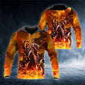 Bikergod Motorcycle Ghost Fire Hunter Biker Skull  Hoodie Design 3D Full Printed Sizes S - 5XL - NAOA387