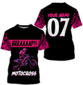 Bikergod Motorcycle BRRAAAAP Motorcross Custom Name And Number  T-shirt Design 3D Full Printed Sizes S - 5XL - NMAR180A