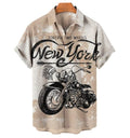 Bikergod Motorcycle Forever Two Wheels New York COTTON Hawaii Shirt Design 3D Full Printed Sizes S - 5XL NAOA216
