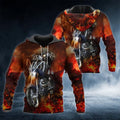 Bikergod Motorcycle Fire Biker Skull  Hoodie Design 3D Full Printed Sizes S - 5XL - NAOA384