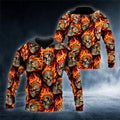 Bikergod Motorcycle Fire Ghost Skull Rider  Hoodie Design 3D Full Printed Sizes S - 5XL - NAQA212