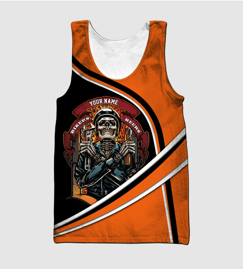 Bikergod Motorcycle Custom Name Tank Top Design 3D Full Printed Sizes S - 5XL - NAOA375S