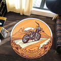 Bikergod Motorcycle Motorbike Biker Vintage Retro Round Rug NALA177