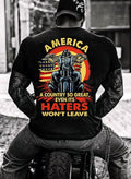 Bikergod Motorcycle America a country so great even its haters won?t leave biker T-shirt, Crew-neck Sweatshirt, Hoodie, Tank Top, V-neck T-shirt Design 2D Full Printed Sizes S - 5XL - NAJA423