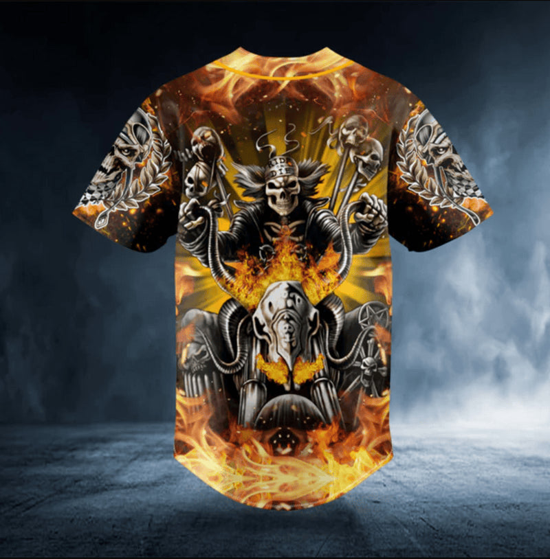 Bikergod Motorcycle Custom Name Baseball Shirt Design 3D Full Printed High Quality - NMQI04
