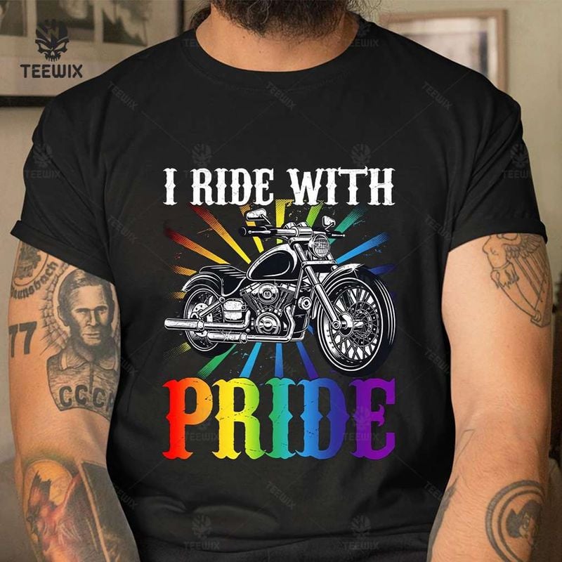 Bikergod Motorcycle I Ride With Pride T-shirt Design 2D Full Printed Sizes S - 5XL - NMQE194
