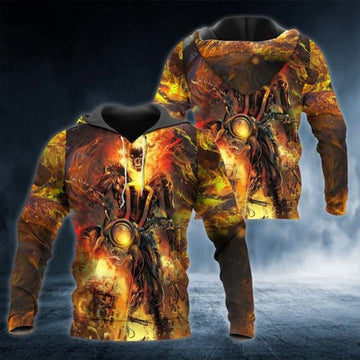 Bikergod Motorcycle Ghost Fire Biker Skull  Hoodie Design 3D Full Printed Sizes S - 5XL - NAOA382