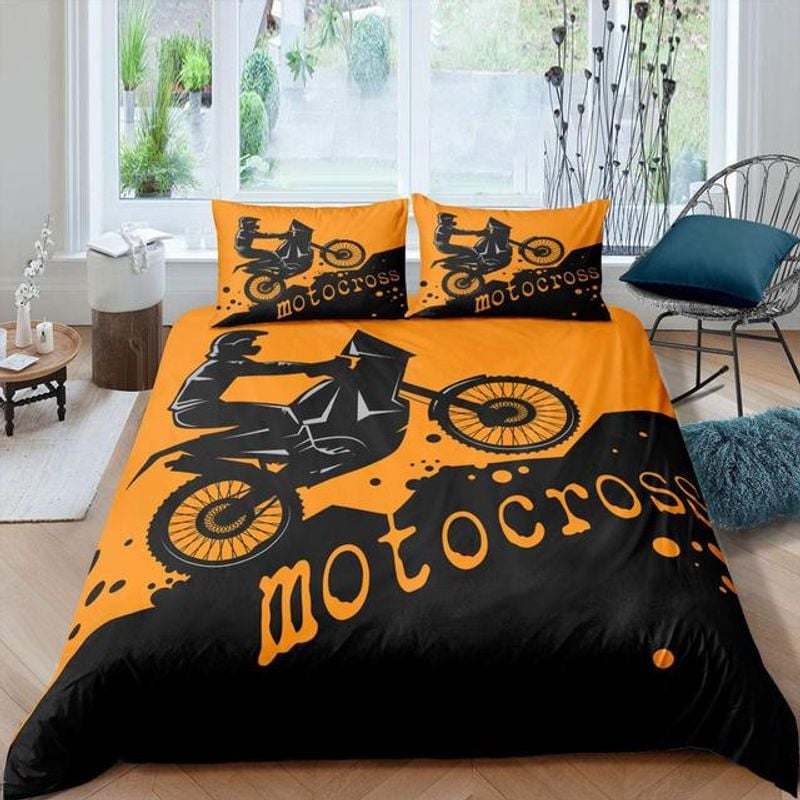 Bikergod Motorcycle Motocross Rider Bedding Set Cover Design 3D - NAOA356