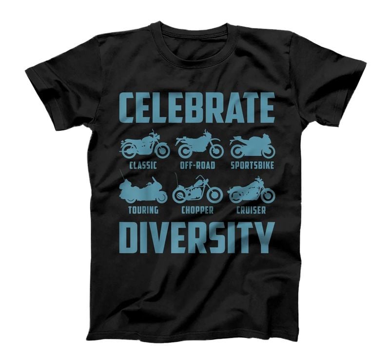 Bikergod Motorcycle Celebrate Diversity T-shirt Design 2D Full Printed Sizes S - 5XL - NANA77