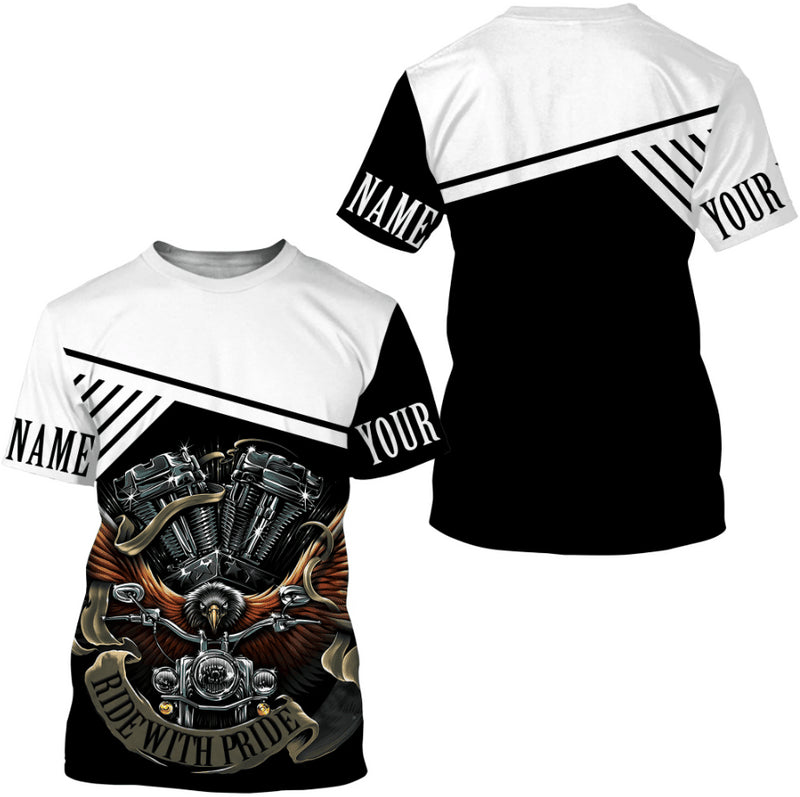 Bikergod Motorcycle Ride With Pride Custom Name  T-shirt Design 3D Full Printed Sizes S - 5XL - NMQE107A
