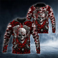 Bikergod Motorcycle Roses Biker Skull  Hoodie Design 3D Full Printed Sizes S - 5XL - NAOA394