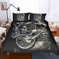 Bikergod Motorcycle Skull Biker Bedding Set Cover Design 3D - NAOA346
