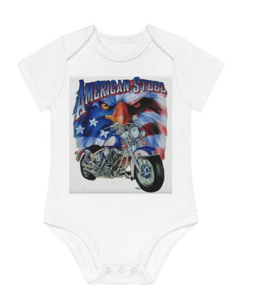 Bikergod Motorcycle Fourth of July Independence Day COTTON Baby Onesie Bodysuit NAXA75A