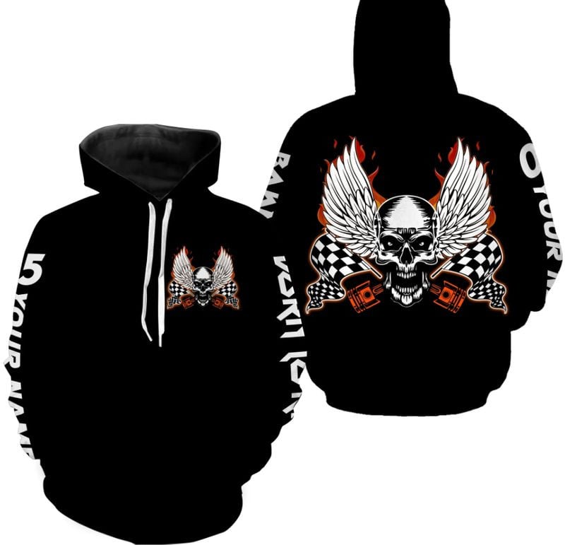 Bikergod Motorcycle Born To Ride Custom Name And Number  Hoodie Design 3D Full Printed Sizes S - 5XL - NMQE103B