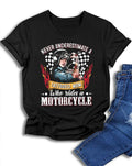 Bikergod Motorcycle Never Underestimate A Tattooed Mom T-shirt, Crew-neck Sweatshirt, Hoodie, Tank Top, V-neck T-shirt Design 2D Full Printed Sizes S - 5XL - NAJA440