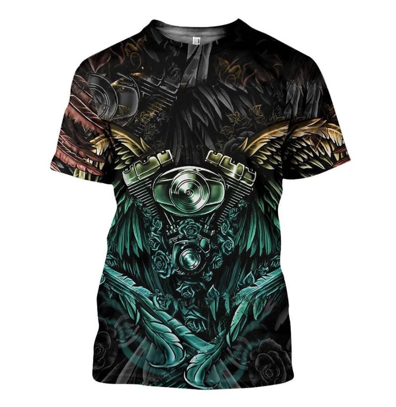 Bikergod Motorcycle Engine  T-shirt Design 3D Full Printed Sizes S - 5XL - NMAR187A