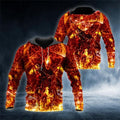 Bikergod Motorcycle Fire Biker Skull  Hoodie Design 3D Full Printed Sizes S - 5XL - NAOA388