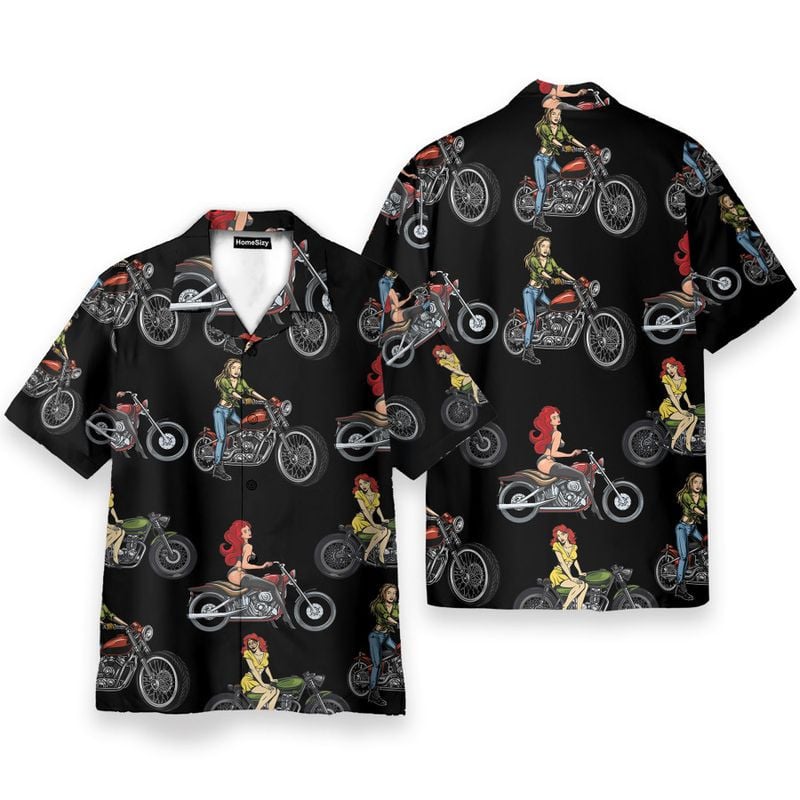 Bikergod Motorcycle Sexy Girl COTTON Hawaii Shirt Design 3D Full Printed Sizes S - 5XL NMAR269