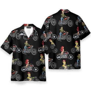 Bikergod Motorcycle Sexy Girl COTTON Hawaii Shirt Design 3D Full Printed Sizes S - 5XL NMAR269