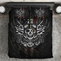 Bikergod Motorcycle Skull Motorbike Bedding Set Cover Design 3D - NAOA351