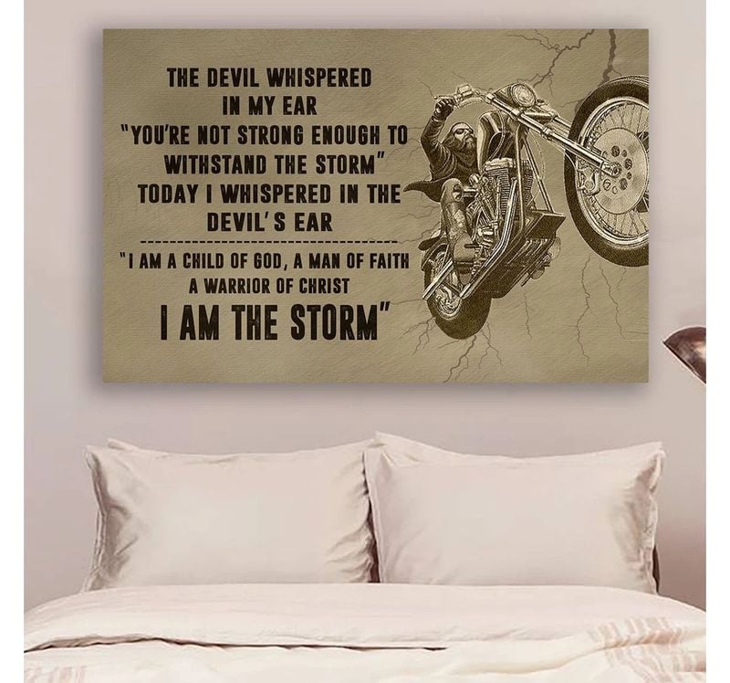 Bikergod Motorcycle Biker I Am The Storm Poster NANA125