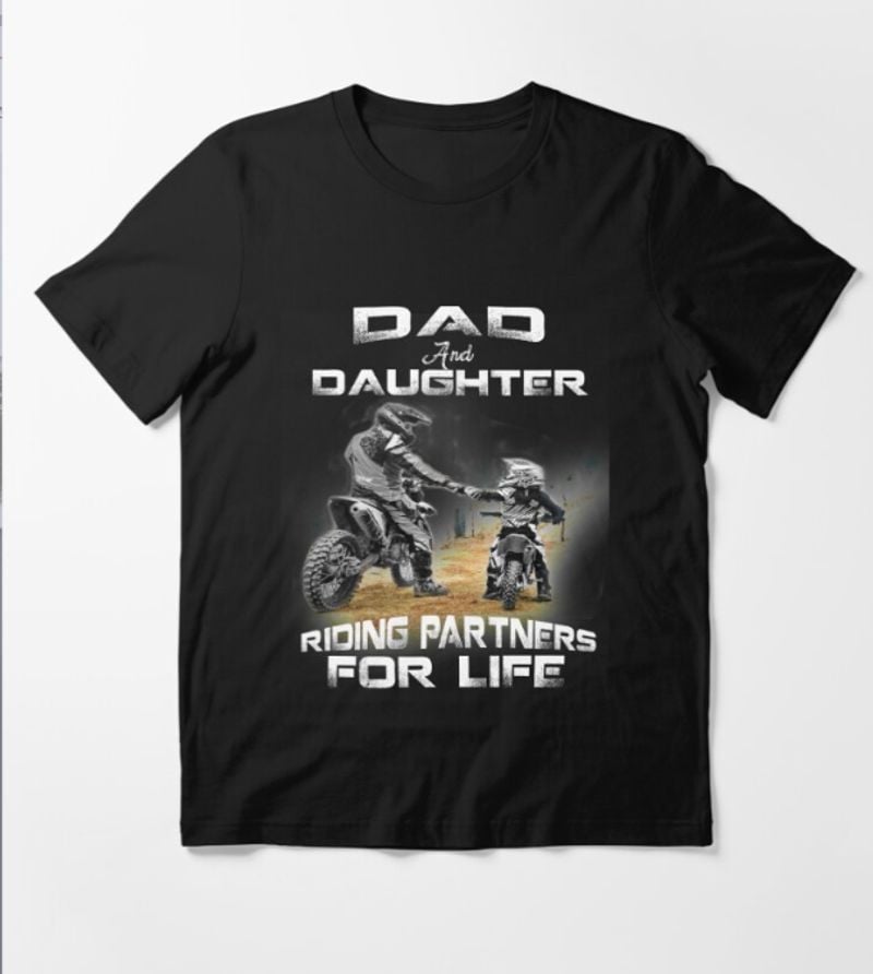 Bikergod Motorcycle Dad and daughter riding partners for life T-shirt Design 2D Full Printed Sizes S - 5XL - NAPA624