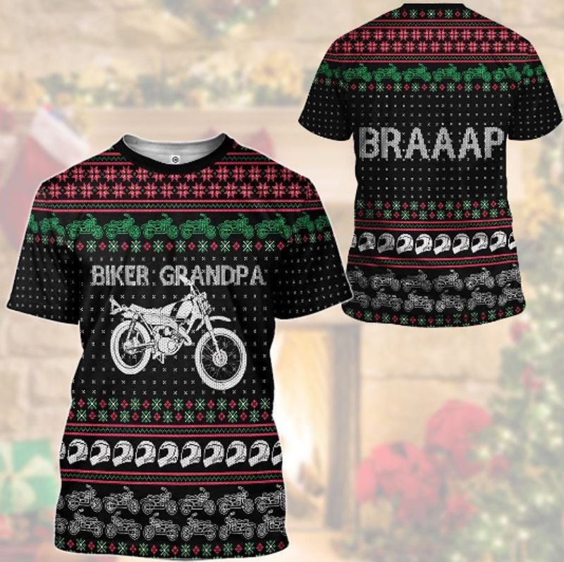 Bikergod Motorcycle Biker Grandpa BRAAAP  T-shirt Design 3D Full Printed Sizes S - 5XL - NMAR186A
