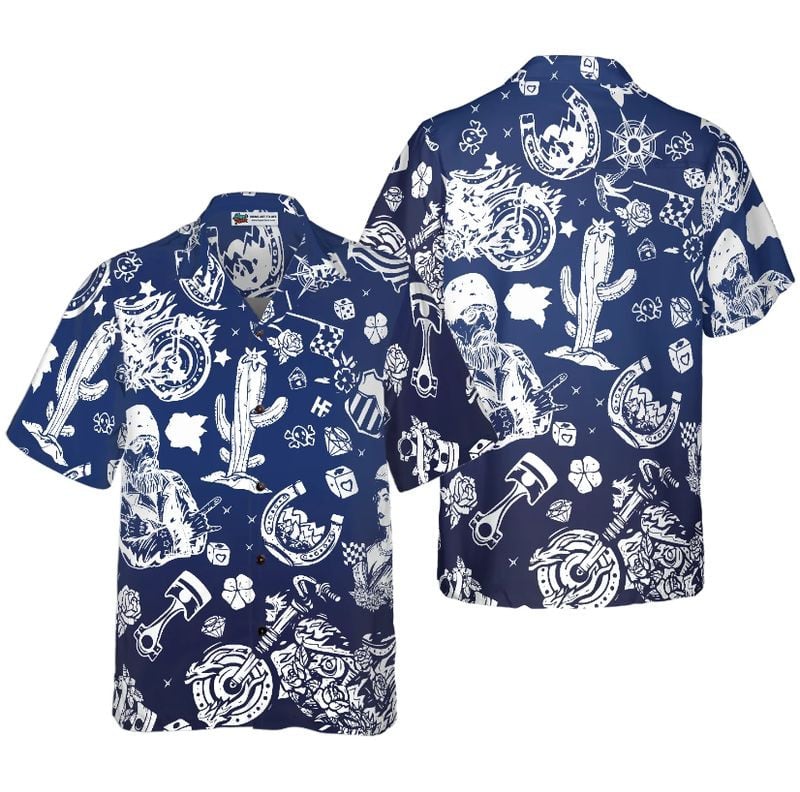 Bikergod Motorcycle Hawaii Shirt Design 3D Full Printed Sizes S - 5XL NASA491