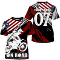 Bikergod Motorcycle USA Flag On Road Custom Name And Number  T-shirt Design 3D Full Printed Sizes S - 5XL - NMQE82