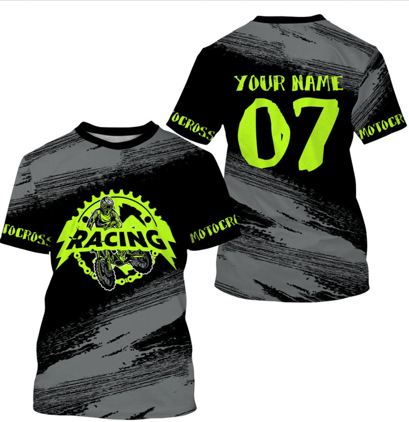 Bikergod Motorcycle Motorcross Racing Custom Name And Number  T-shirt Design 3D Full Printed Sizes S - 5XL - NMQE57