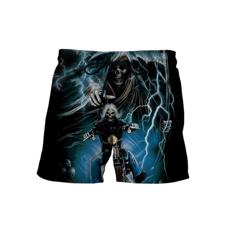 Bikergod Motorcycle Skull Biker Beach Shorts Sizes S - 5XL NAJA446A