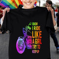 Bikergod Motorcycle I know i ride like a girl try to keep up T-shirt Design 2D Full Printed Sizes S - 5XL - NMQE197