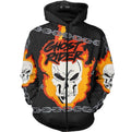 Bikergod Motorcycle Ghost Rider  Zip Hoodie Design 3D Full Printed Sizes S - 5XL - NAJA454H