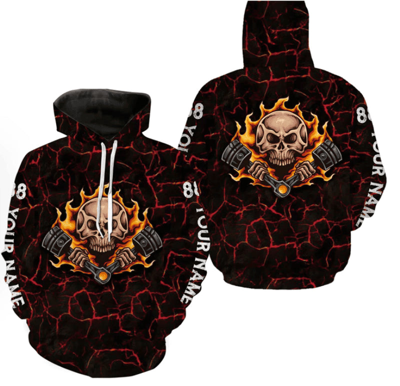 Bikergod Motorcycle Custom Name And Number  Hoodie Design 3D Full Printed Sizes S - 5XL - NMQE100B