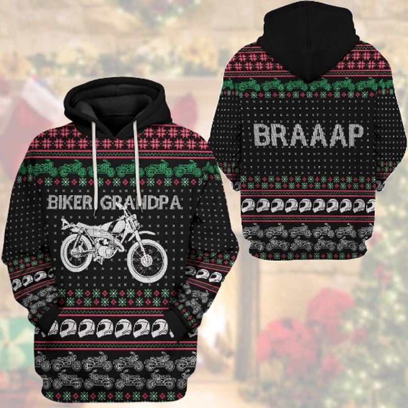 Bikergod Motorcycle Biker Grandpa BRAAAP  Hoodie Design 3D Full Printed Sizes S - 5XL - NMAR186B