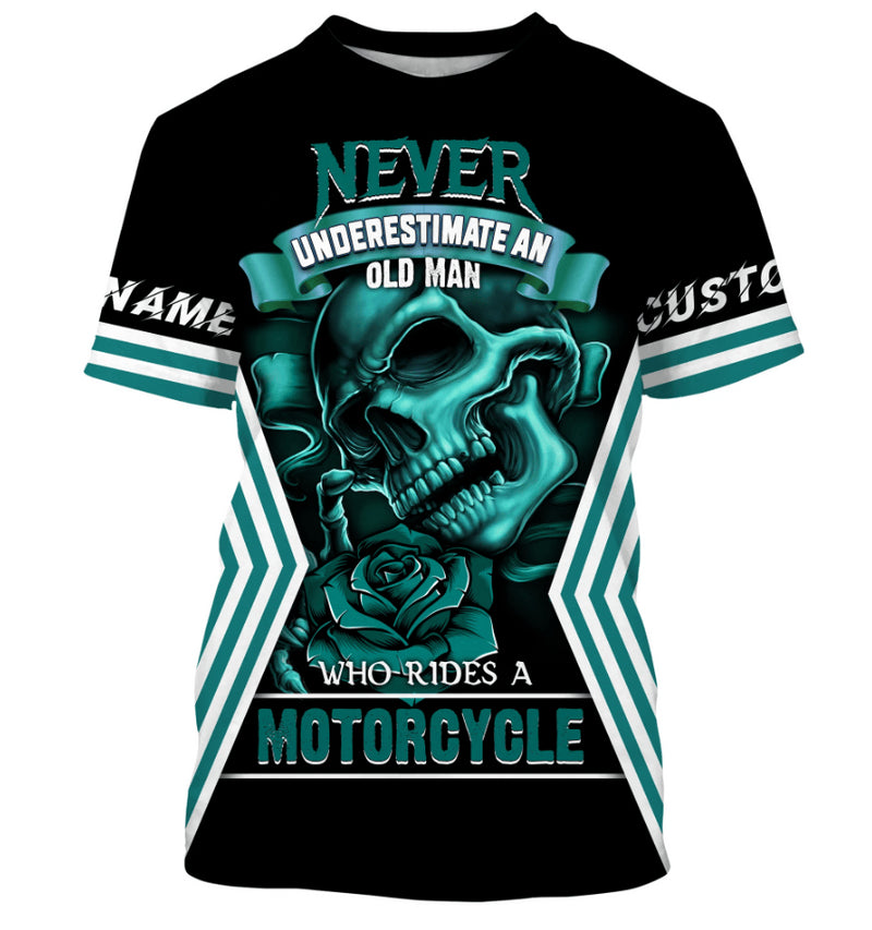Bikergod Motorcycle Never Underestimate Old Man Who Rides A Motorcycle Custom Name  T-shirt Design 3D Full Printed Sizes S - 5XL - NMQE108