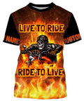 Bikergod Motorcycle Live To Ride Ride To Live Custom Name  T-shirt Design 3D Full Printed Sizes S - 5XL - NMQE109